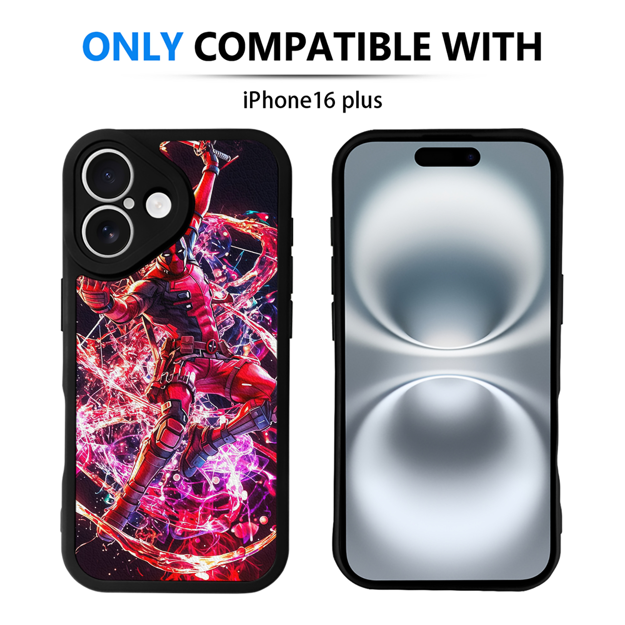 （画像用） Deadpool デッドプール 【iPhone 16シリーズ対応】シリコンスマホケース（レザー調） 材質：シリコン